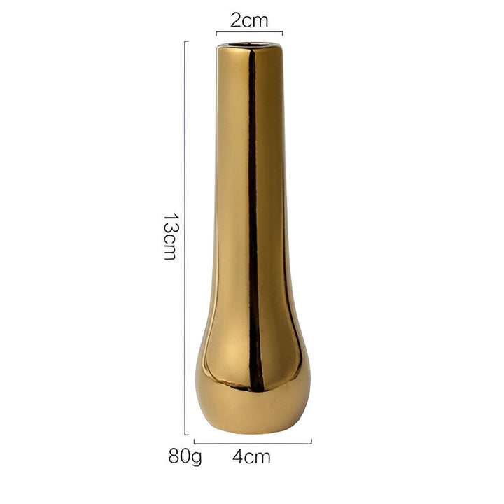 BowLift | Nordic Style Gold Ceramic Vase – Elegant Dry Flower and Water Plant Display