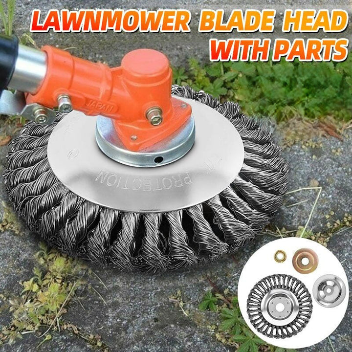 SteelTwist Weed Brush – 360° Trimmer Blade of Braided Steel (15 cm) | Bowlift