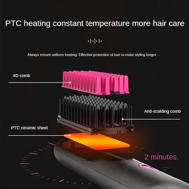 BowLift | Cordless straightening brush styler for straight hair everywhere