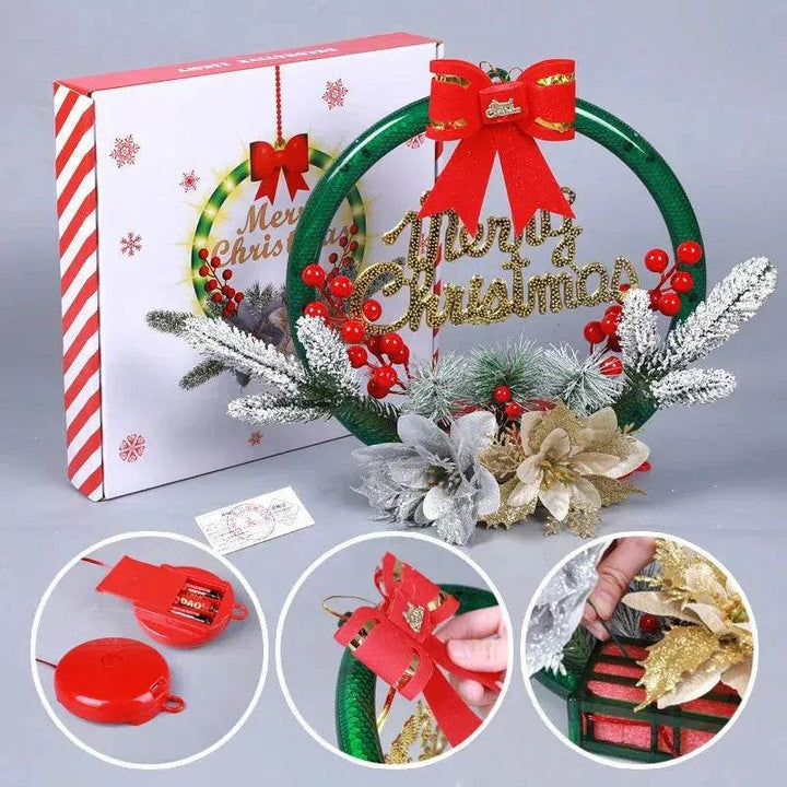 BowLift | Christmas Luminous LED Light Garland Door Hanging wreaths Decorations