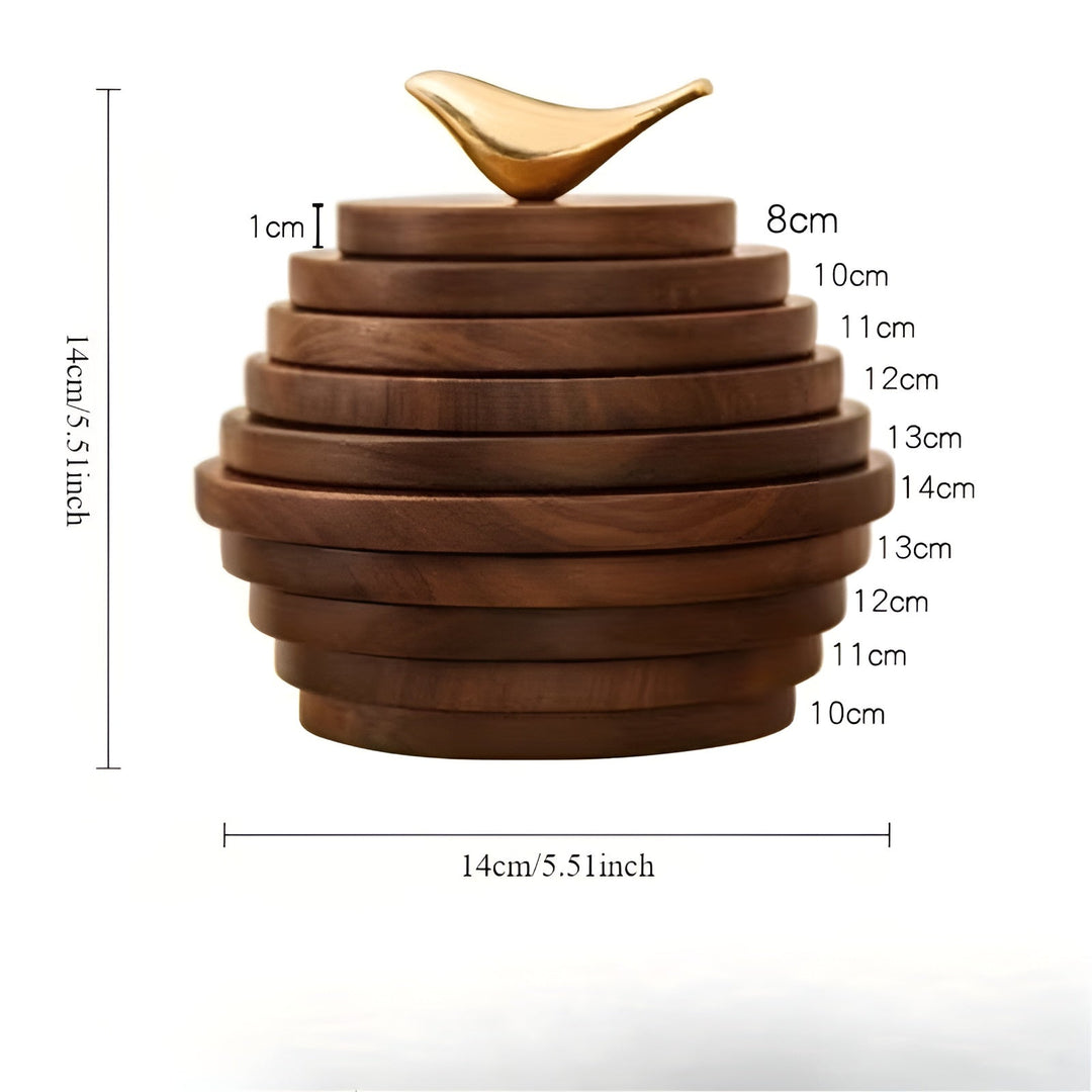 Walnut Wood Coaster – Heat Resistant & Anti-Scalding | Ideal for Cups, Glasses, and Pots | Bowlift