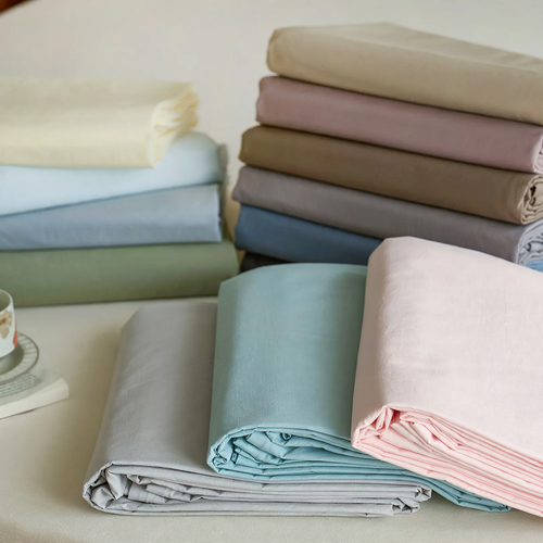 Long staple cotton bed sheet, sand washed