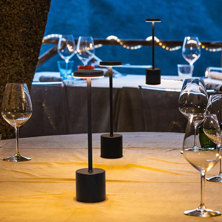 NoirElegance - Modern Black LED Table Lamp Bowlift