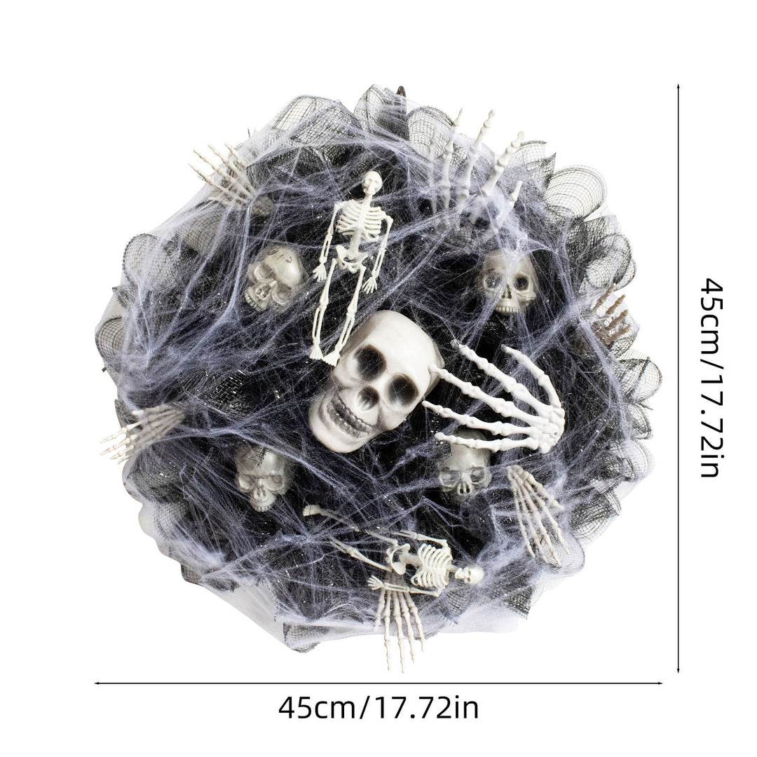 BowLift | Halloween Wreath – Mesh Skull Garland for Door and Wall Decoration
