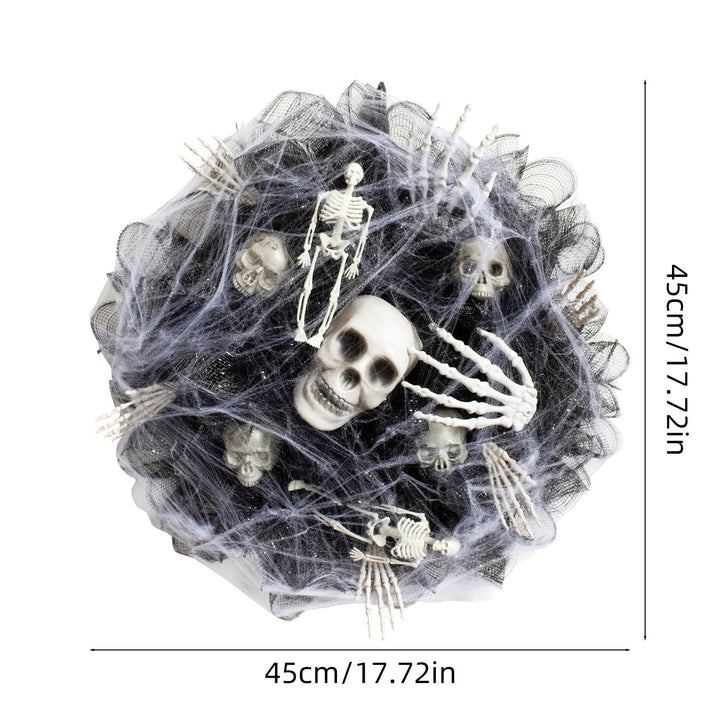 BowLift | Halloween Wreath – Mesh Skull Garland for Door and Wall Decoration