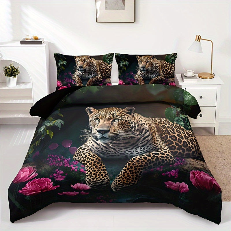 FierceFloral Bedset – Luxury Animal Print and Flowers Bowlift