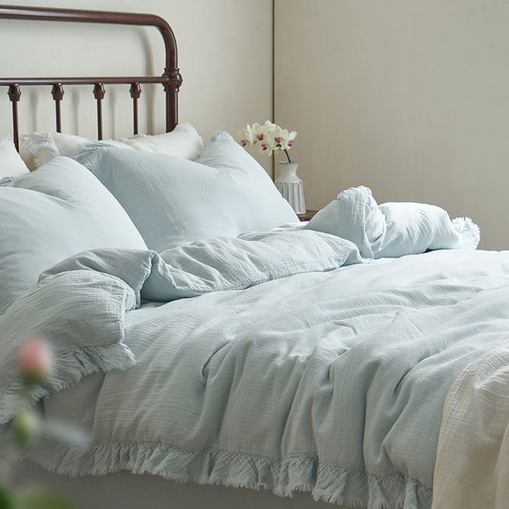 Cotton bedding set, double gaze, French style