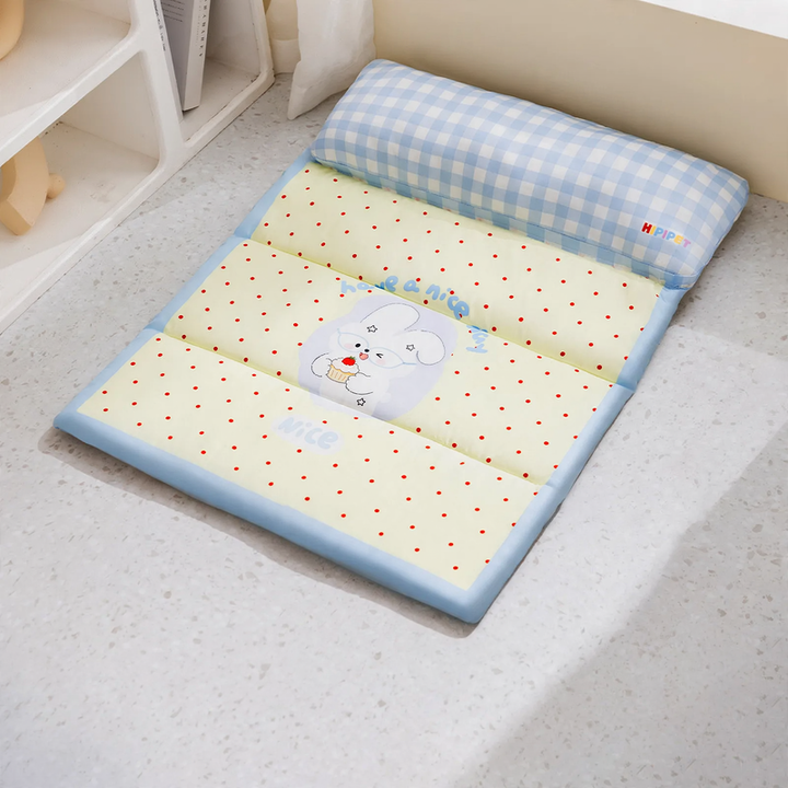 Foldable Pet Bed with Cooling Effect and Backrest