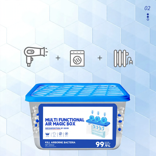 Dehumidification box with activated charcoal