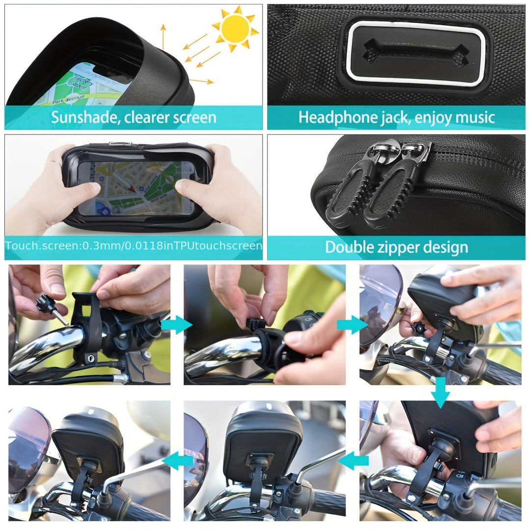 Waterproof Phone Holder for Bicycle and Motorcycle – 360° Rotatable and Suitable for 4.5–6.4 Inches | Bowlift