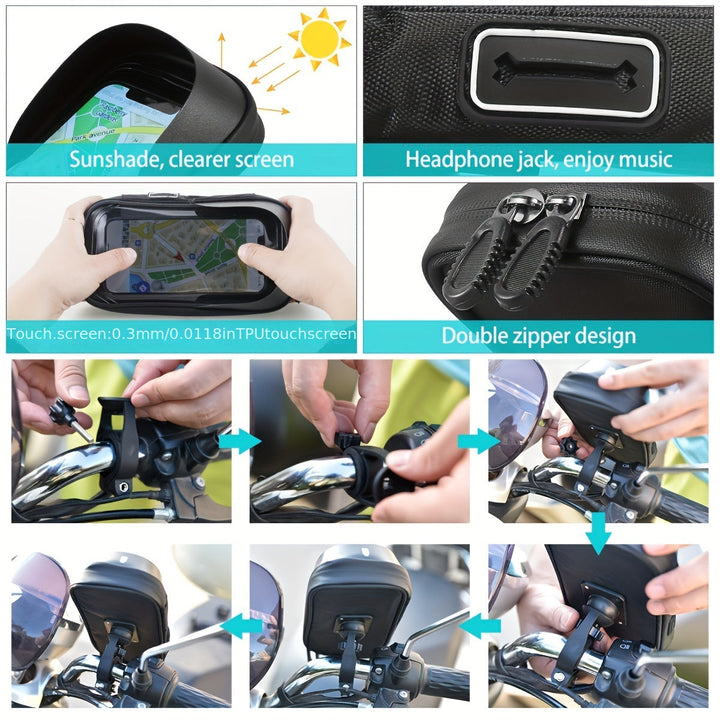 Waterproof Phone Holder for Bicycle and Motorcycle – 360° Rotatable and Suitable for 4.5–6.4 Inches | Bowlift