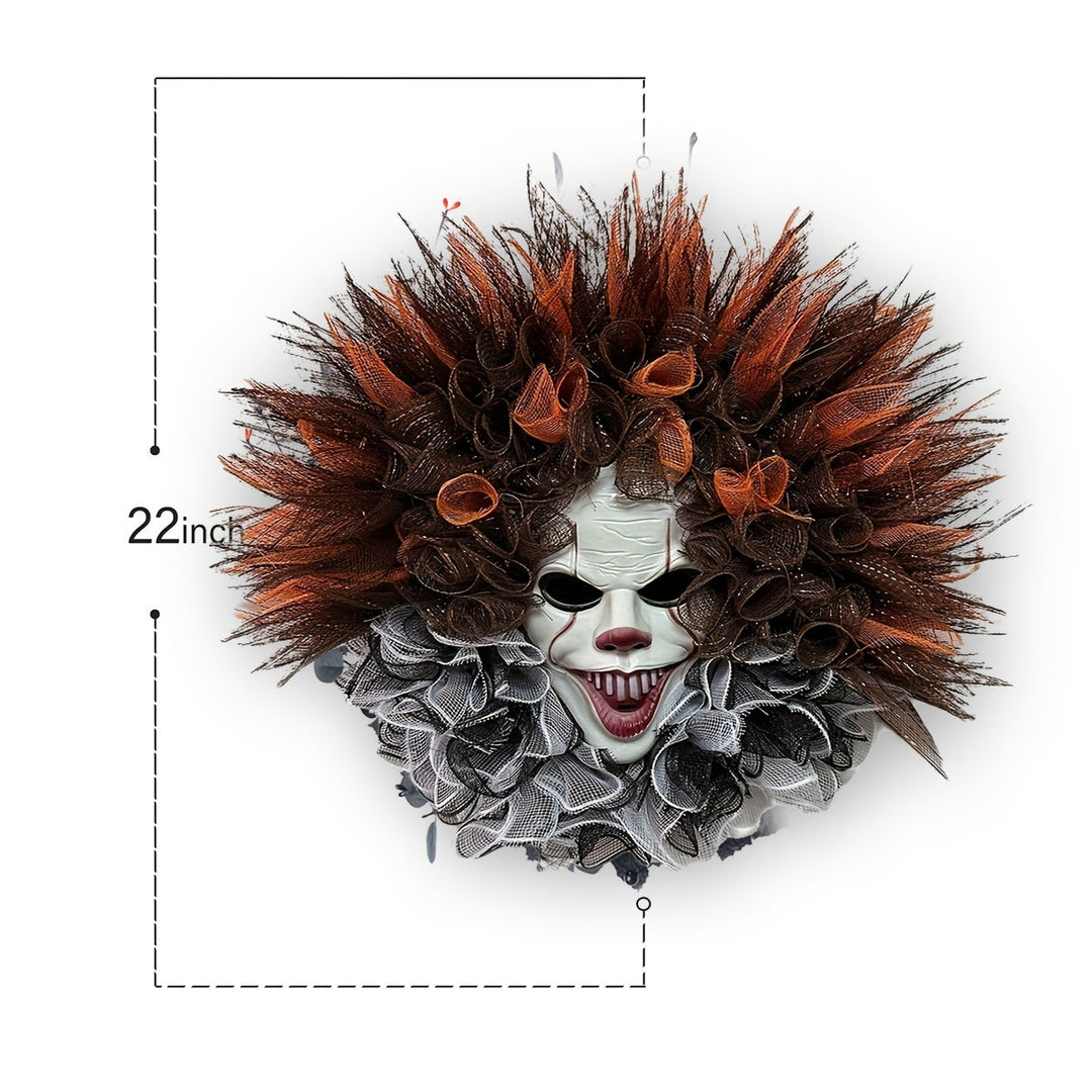 BowLift | Halloween Scary Clown Mesh Wreath | Creepy Front Door Decor