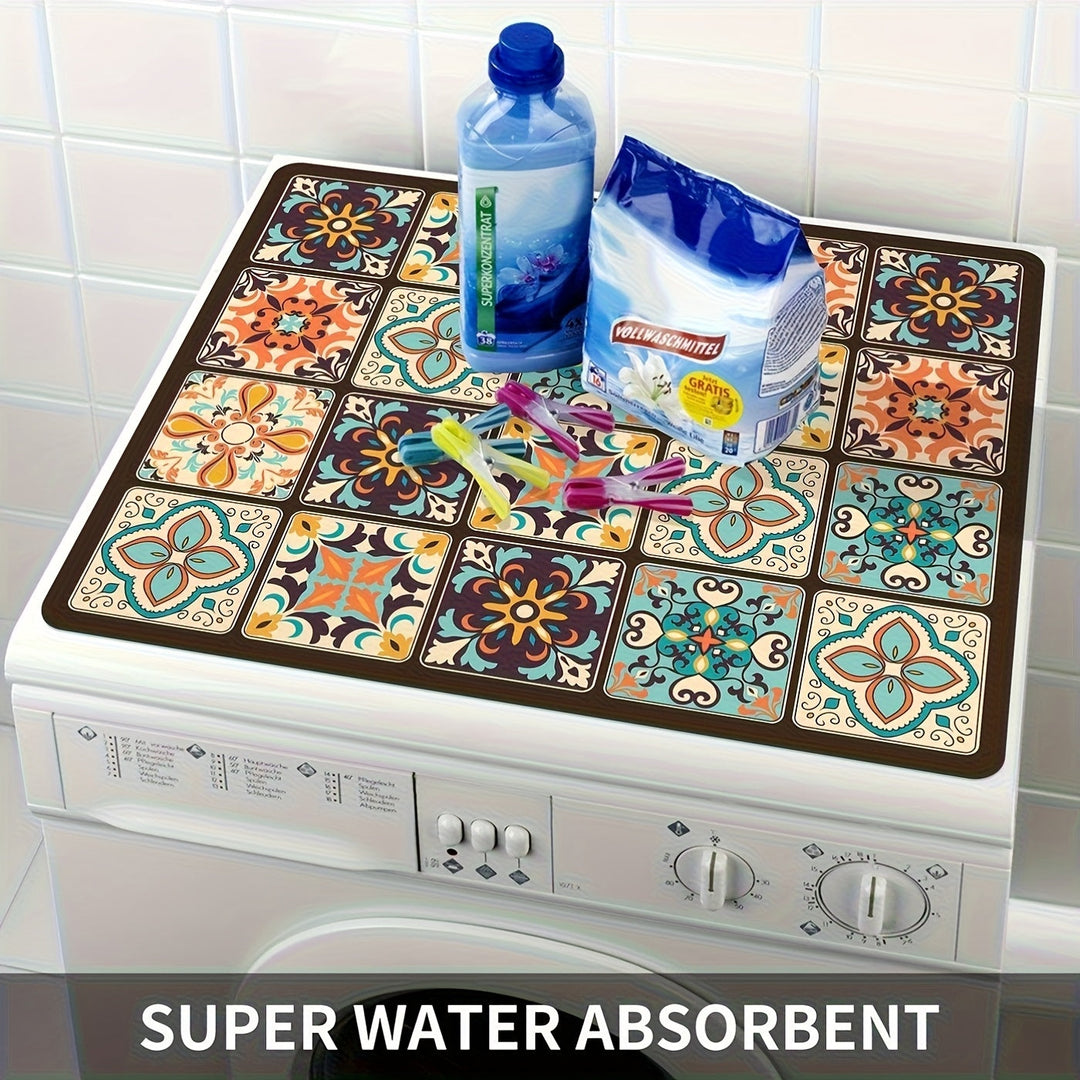 Washing Machine Cover Mat Retro Mosaic | Bowlift