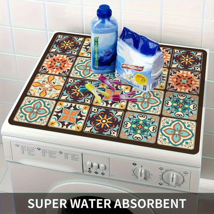 Washing Machine Cover Mat Retro Mosaic | Bowlift