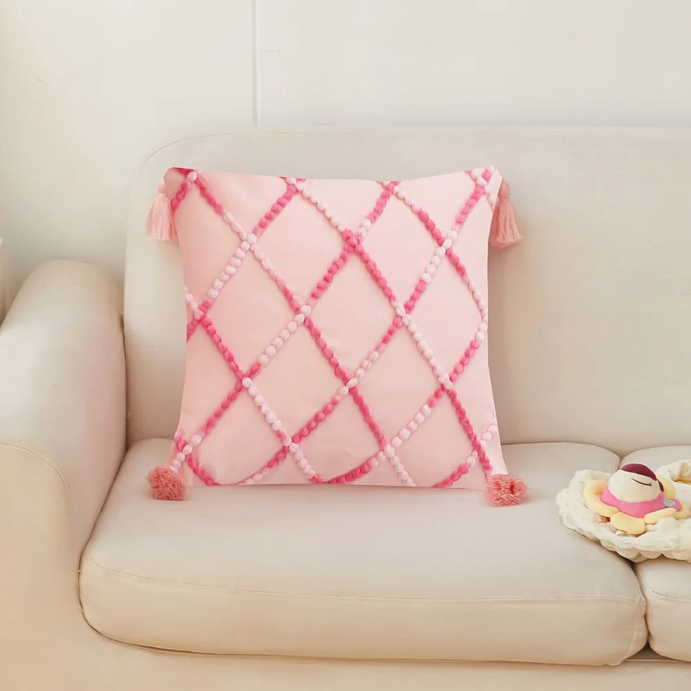 BowLift | Nordic Geometric Tassel Cushion Cover – Stylish Gradient Decorative Pillow Case
