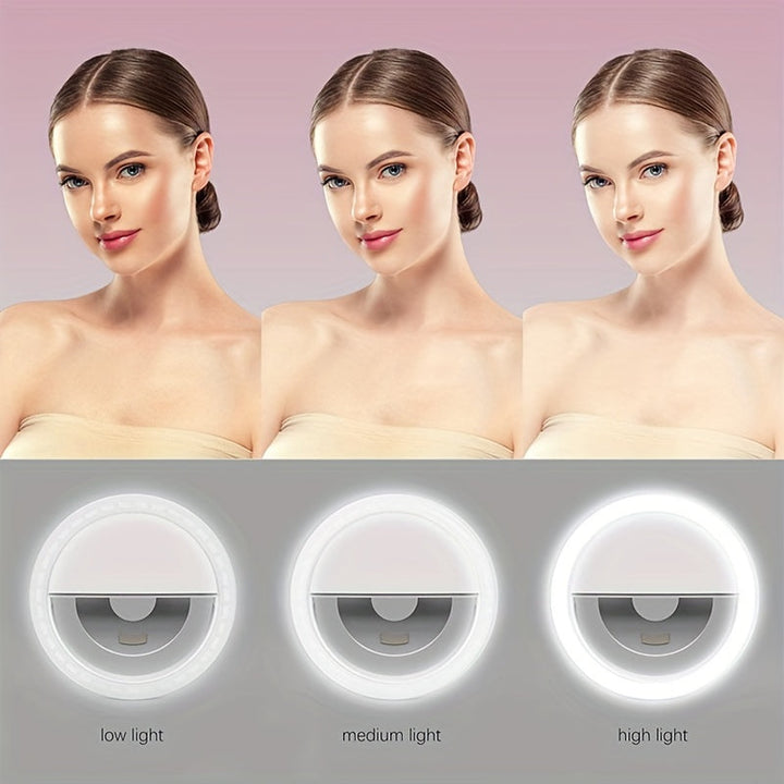 BowLift | LED Selfie Ring Light with Rechargeable Battery - Perfect Circle Lighting for Makeup and Photography, Compatible with Phones and Computers
