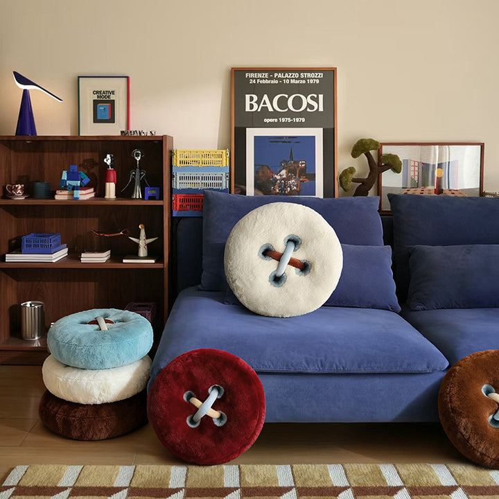 Round cuddle cushion with button, 40 cm