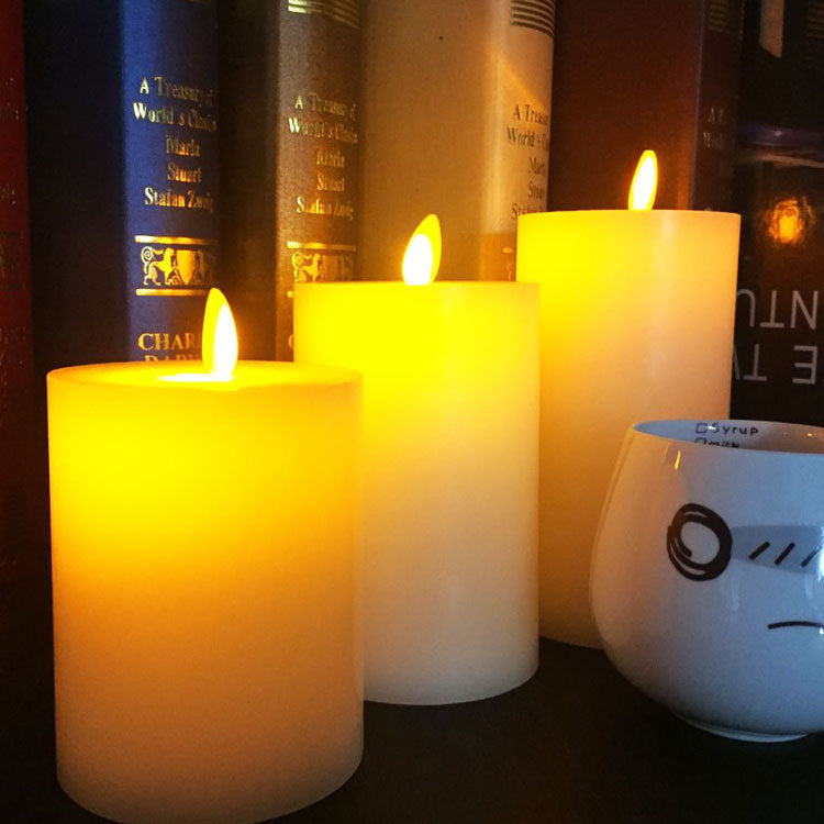 LED stub candle made of paraffin with remote control