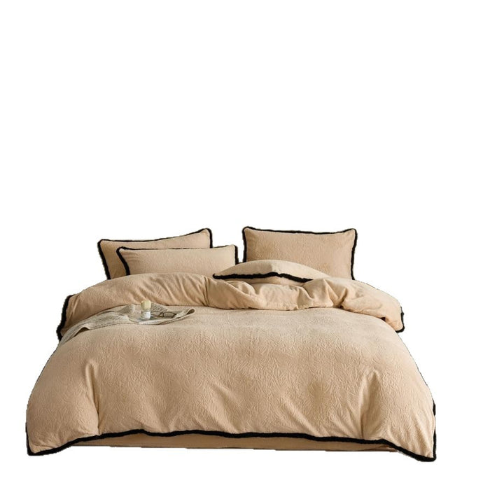 Fleece bedding, 4-piece, floral pattern, winter