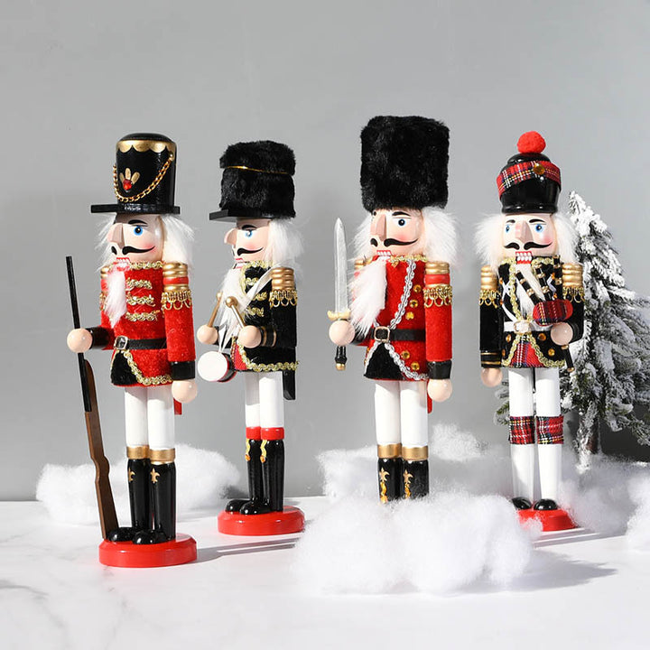 Classic nutcracker figure made of wood for festive decoration
