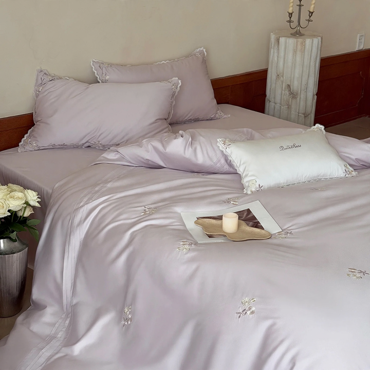 Long-staple cotton bedding set 4-piece, embroidered