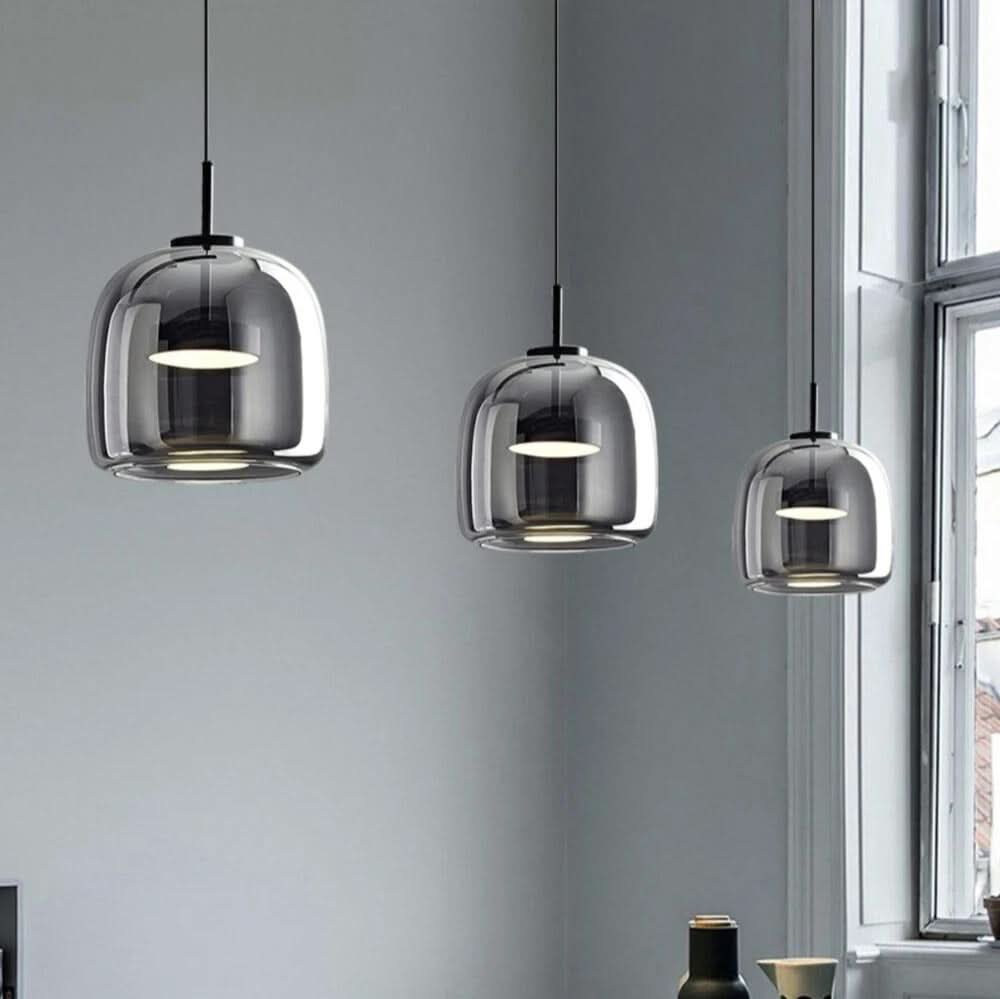 BowLift | Nordic Black Glass Pendant Light with LED