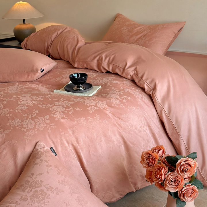 Cotton bedding set, long pile, floral pattern