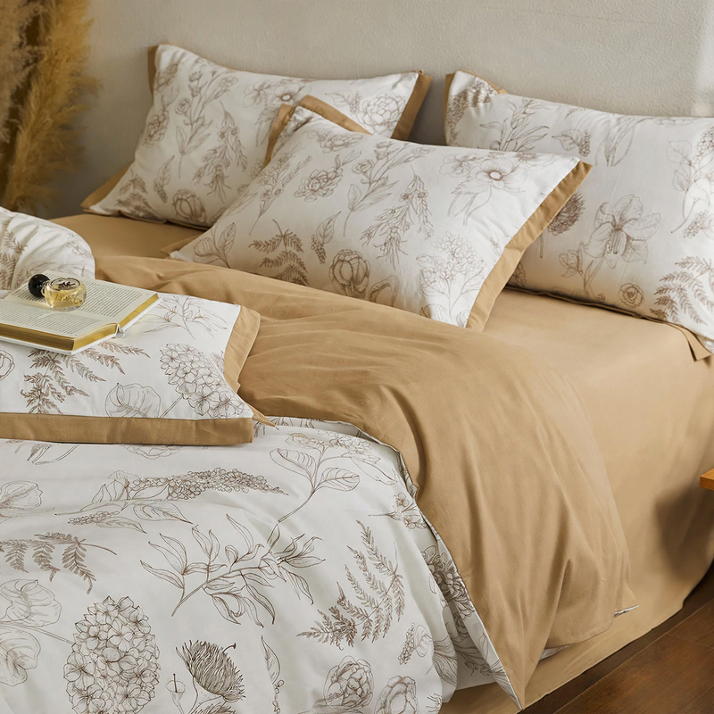 Cotton bedding set, 4-piece, American vintage style