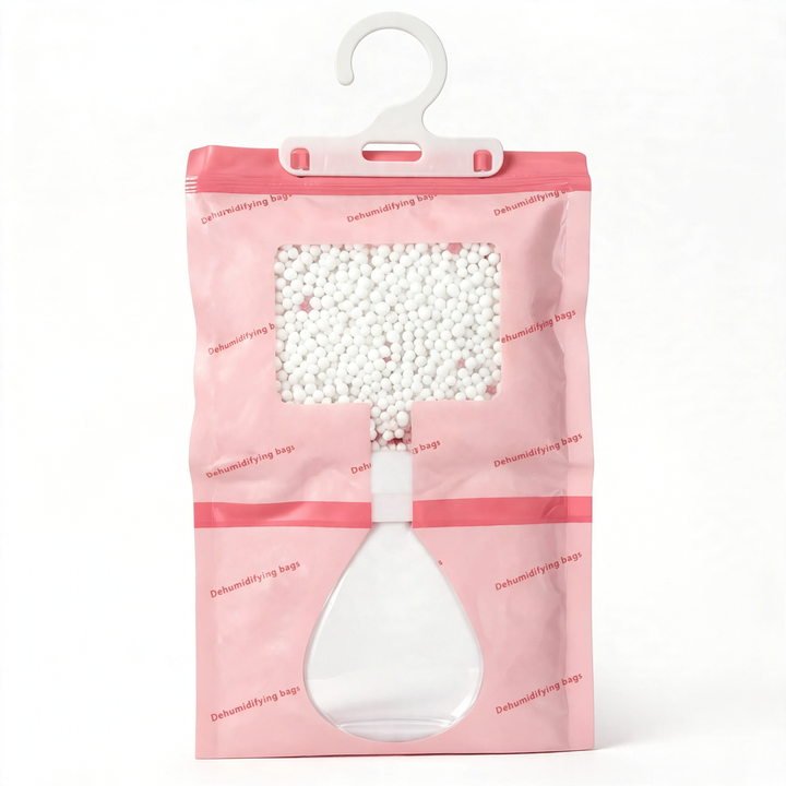 Hanging dehumidification bag with calcium chloride