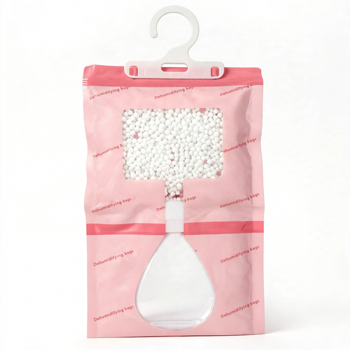 Hanging dehumidification bag with calcium chloride
