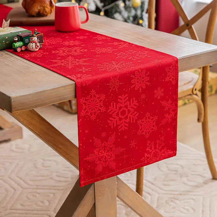 BowLift | Christmas Table Runner Dark Jacquard Dining Table