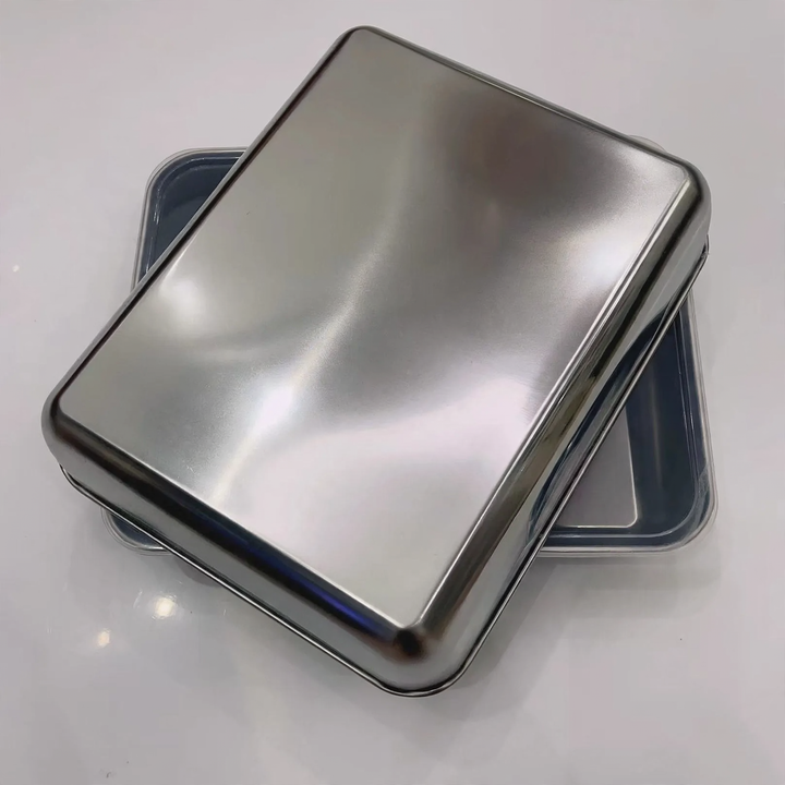 Stainless steel serving tray, square