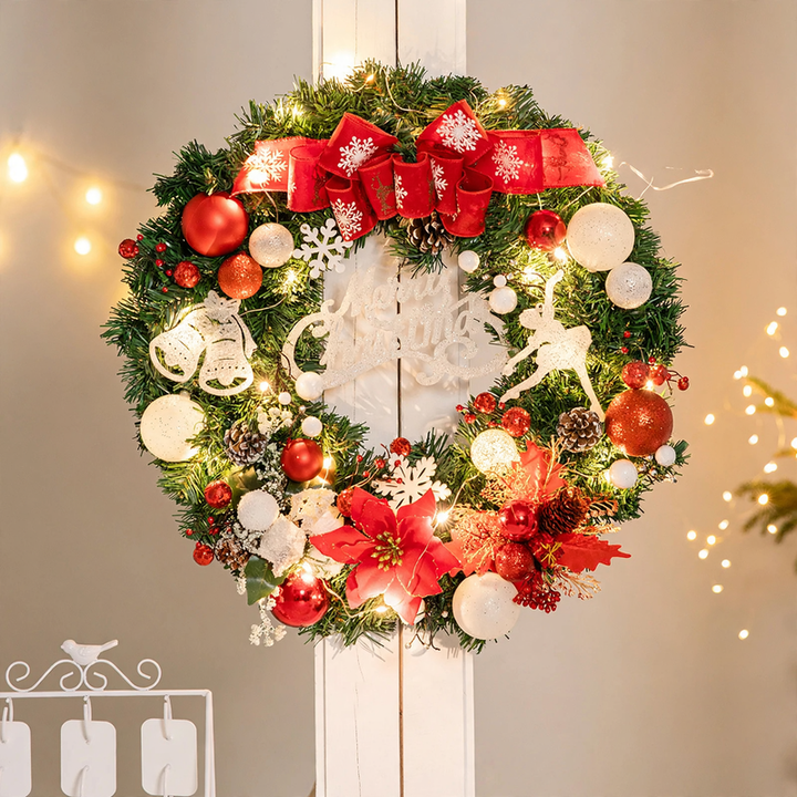 Christmas wreath made of PVC, handcrafted