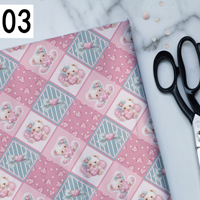 Cotton fabric with teddy bear motifs