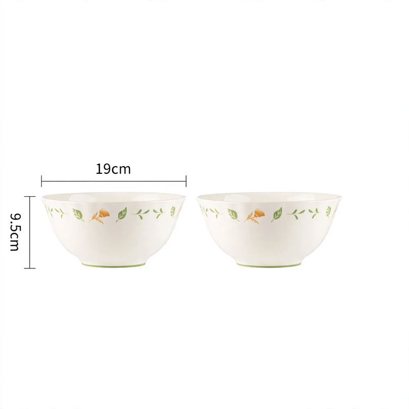Ceramic dish set, floral pattern, Japanese style