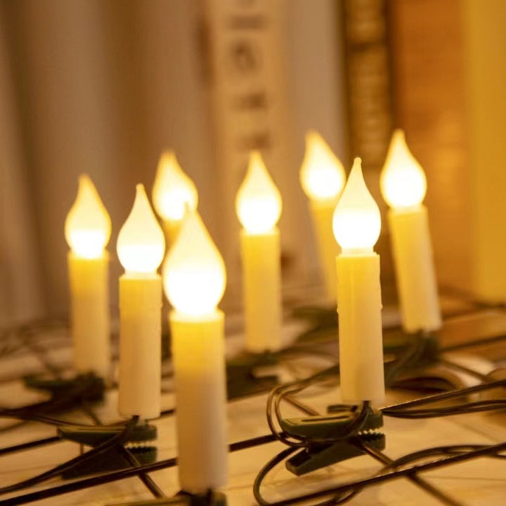 LED string lights with candle clips