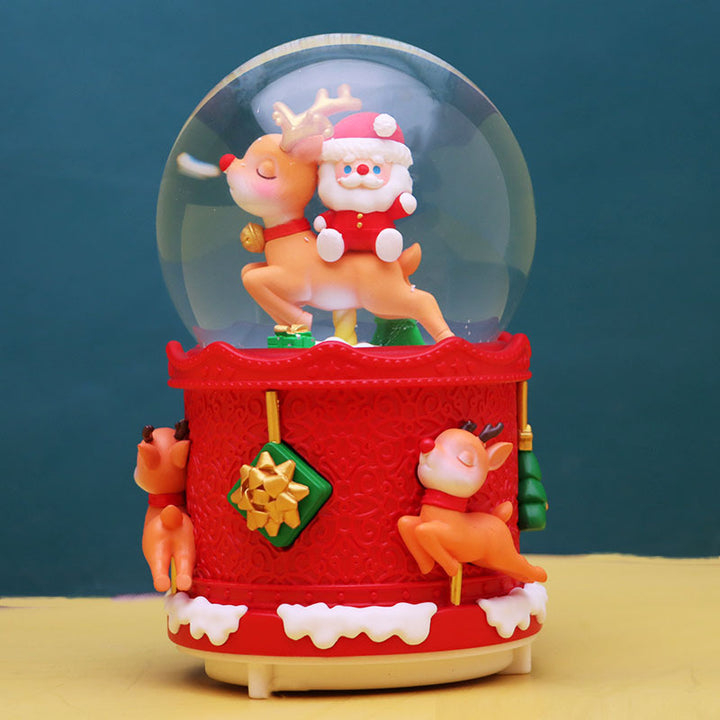 Christmas snow globe with music and light