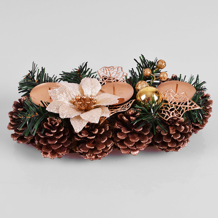Handcrafted Christmas wreath for candle holder