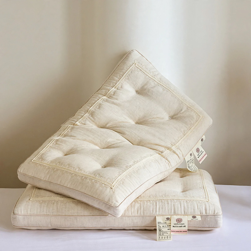 Pillow with linen filling, rectangular