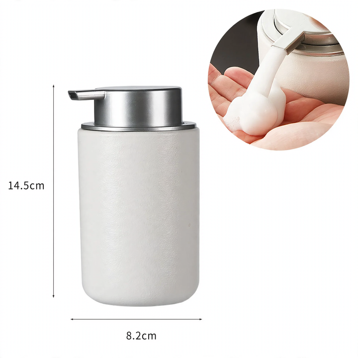 Ceramic soap dispenser with pump
