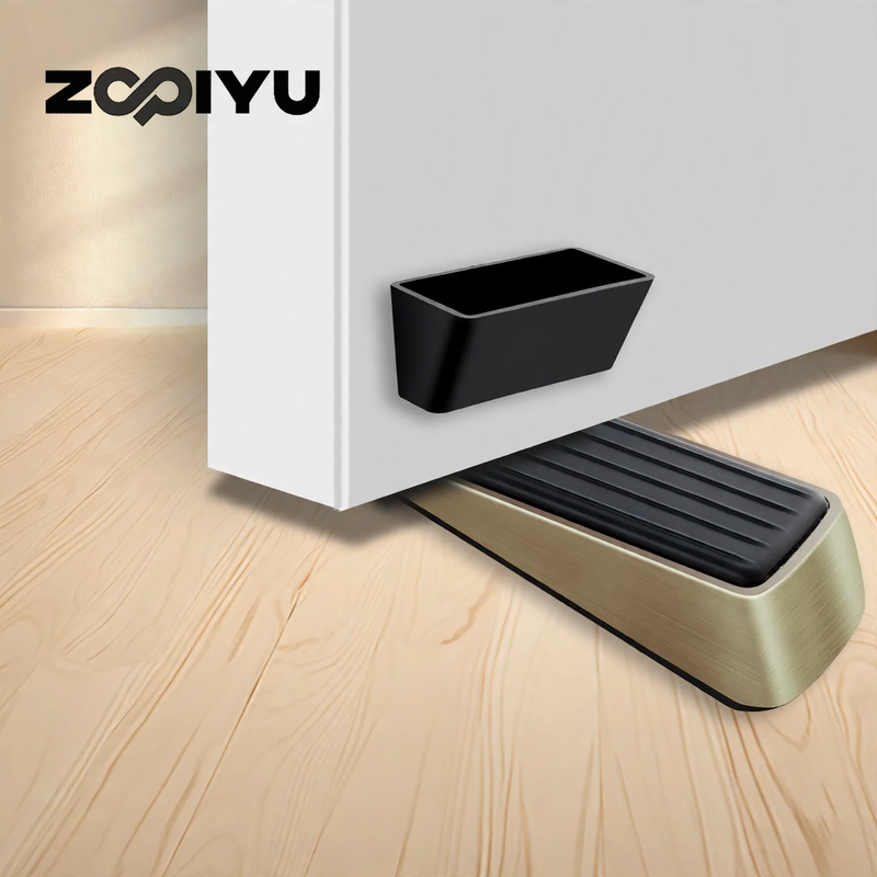 Doorstop with spring, non-slip