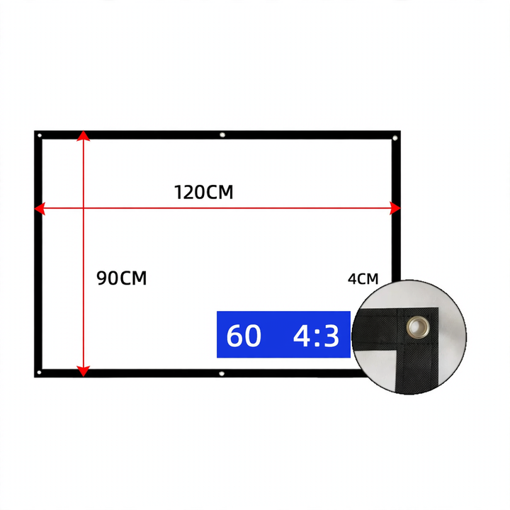 Projection screen, canvas made of sailcloth