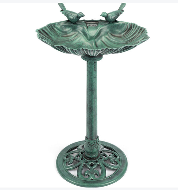 Birdbath in Shell Shape with Optional Solar Fountain