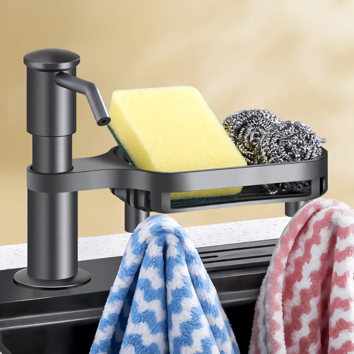 Soap dispenser for the sink, stainless steel