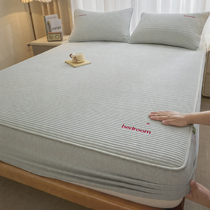 Cotton fitted sheet with padding, 100 % cotton