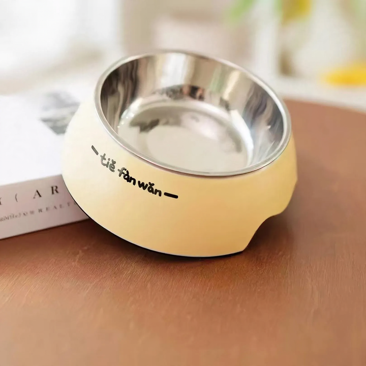 Double bowl with inclined position for dogs and cats