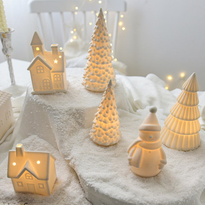 Ceramic Christmas decoration with lighting