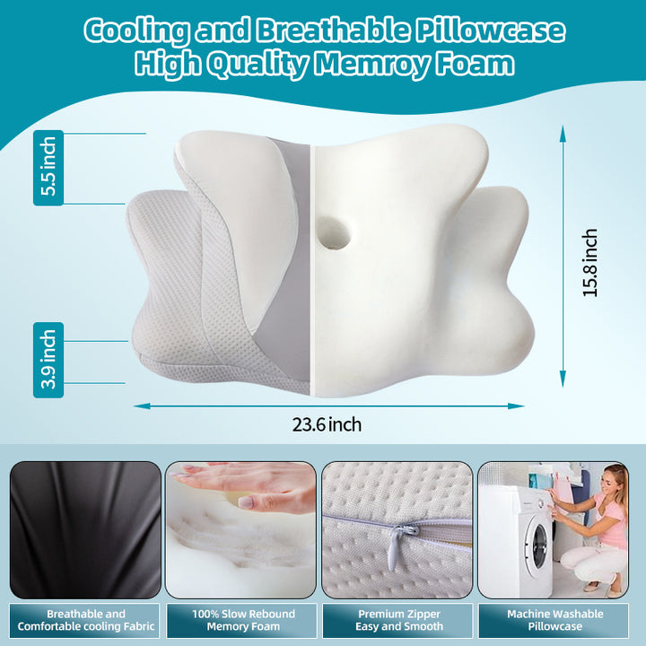 Butterfly shape pillow memory foam ice silk