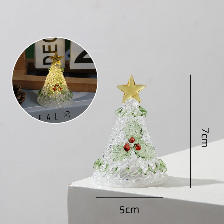 Handcrafted Glass Christmas Tree Night Light