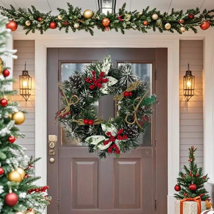 Christmas wreath made of PVC, handcrafted